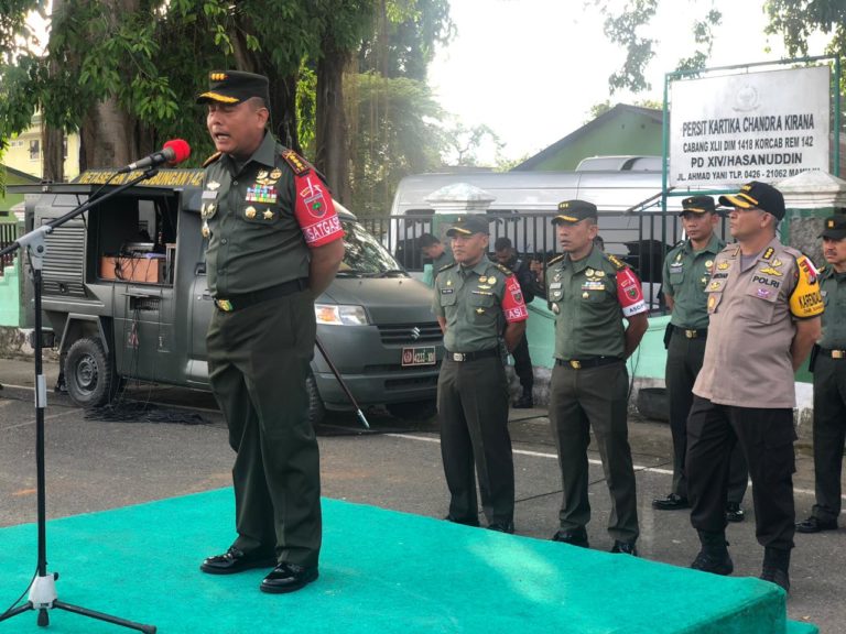 Jamin Kunjungan RI 1 di Sulbar Aman, TNI/POLRI Laksanakan Apel Kesiapan.